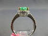 2.44CT DIAMOND & AAA EMERALD 18KT 2 TONE GOLD PEAR SHAPE & ROUND ENGAGEMENT RING