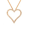 1.05CT DIAMOND 18KT YELLOW GOLD CLASSIC ROUND SHARED HEART SHAPE LOVE NECKLACE