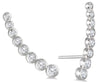 ESTATE .40CT DIAMOND 14K WHITE GOLD ROUND BEZEL GRADUATING FUN CLIMBER EARRINGS