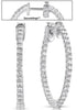 1.32CT DIAMOND 14KT WHITE GOLD 3D SHARED PRONG INSIDE OUT HOOP HANGING EARRINGS