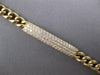 ESTATE WIDE 1.25CT DIAMOND 14KT YELLOW GOLD 3D FOUR ROW BAR HEART LOVE BRACELET