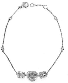 .49CT DIAMOND 18KT WHITE GOLD ROUND & BAGUETTE HEART SHAPE BY THE YARD BRACELET