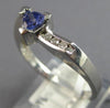 ESTATE .48CT DIAMOND & AAA TANZANITE 14K WHITE GOLD 3D TRILLION & ROUND FUN RING