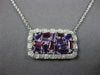 1.36CT DIAMOND & AAA PINK TOURMALINE & AMETHYST 14KT WHITE GOLD CLUSTER NECKLACE