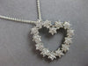 LARGE 1.50CT DIAMOND 14KT WHITE GOLD MULTI FLOWER OPEN HEART LOVE PENDANT #27732