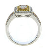 .71CT WHITE PINK & FANCY YELLOW DIAMOND 18KT TRI COLOR GOLD HALO ENGAGEMENT RING