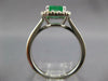 2.16CT DIAMOND & AAA EMERALD 14KT WHITE GOLD 3D ROUND & BAGUETTE ENGAGEMENT RING