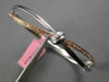 WIDE .64CT WHITE & PINK DIAMOND 18KT WHITE & ROSE GOLD 3D CUFF BANGLE BRACELET