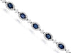 10.45CT DIAMOND & AAA SAPPHIRE 14KT WHITE GOLD OVAL & ROUND HALO TENNIS BRACELET