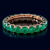 3.60CT AAA EMERALD 14KT ROSE GOLD 3D CLASSIC SHARED PRONG ETERNITY FUN LOVE RING