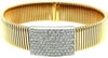 LARGE 1.92CT DIAMOND 18KT 2 TONE GOLD RECTANGULAR FLEXIBLE CUFF BANGLE BRACELET