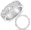 WIDE .65CT DIAMOND 14KT ROSE & WHITE GOLD 3D XO 3/4 ETERNITY ANNIVERSARY RING