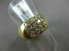 ESTATE WIDE .92CT DIAMOND 14KT YELLOW GOLD 3D CLASSIC SQUARE MULTI ROW FUN RING