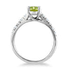 ESTATE 1.23CT DIAMOND & AAA PERIDOT 14KT WHITE GOLD 3D OVAL & ROUND FUN RING