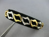 ESTATE LARGE 1.02CT DIAMOND 14KT 2 TONE GOLD 3D OPEN LEAF FUN TENNIS BRACELET
