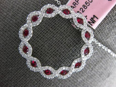 .89CT DIAMOND & AAA RUBY 14K WHITE GOLD CIRCLE OF LIFE INFINITY FLOATING PENDANT