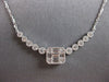 .51CT DIAMOND 14KT WHITE GOLD ROUND & BAGUETTE INVISIBLE FILIGREE LOVE NECKLACE