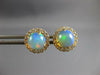 2.63CT DIAMOND & AAA AUSTRALIAN OPAL 14KT YELLOW GOLD ROUND HALO STUD EARRINGS