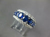 ESTATE WIDE 3.50CT DIAMOND & AAA SAPPHIRE 18KT WHITE GOLD OVAL ANNIVERSARY RING