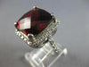 EXTRA LARGE 9.80CT DIAMOND & AAA RHODOLITE 14KT WHITE GOLD CUSHION & ROUND RING