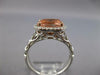 WIDE 2.65CT DIAMOND & AAA MORGANITE 18KT WHITE GOLD OVAL & ROUND ENGAGEMENT RING