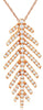 LARGE .50CT DIAMOND 14KT ROSE GOLD MULTI LEAF FUN FLOATING PENDANT
