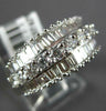 WIDE 1.66CT DIAMOND 18KT WHITE GOLD 3D ROUND & BAGUETTE 3 ROW ANNIVERSARY RING