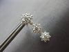 1.46CT DIAMOND 14KT WHITE GOLD MULTI FLOWER PAST PRESENT FUTURE HANGING EARRINGS