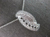 ESTATE LARGE .43CT DIAMOND 18K WHITE GOLD 3D MULTI ROW FILIGREE FLOATING PENDANT