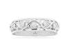 ESTATE .20CT DIAMOND 14KT WHITE GOLD 3D ROUND BEZEL MULTI LEAF ANNIVERSARY RING