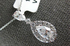 1.21CT DIAMOND 18K WHITE GOLD MARQUISE PEAR SHAPE & ROUND FLOATING PENDANT 26492