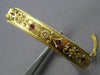 ANTIQUE WIDE .60CT AAA RUBY & PEARL 18K ROSE & YELLOW GOLD CUFF BANGLE BRACELET