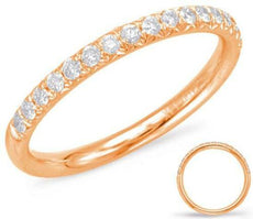 .27CT DIAMOND 14KT ROSE GOLD 3D PAVE COMFORT FIT SEMI ETERNITY ANNIVERSARY RING
