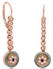1.24CT DIAMOND & AAA SAPPHIRE & BLUE TOPAZ 14KT ROSE GOLD 3D LEVERBACK EARRINGS