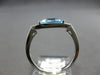 ESTATE 1.22CT DIAMOND & AAA BLUE TOPAZ 14KT WHITE GOLD CUSHION & ROUND FUN RING