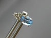 ESTATE .50CT ROUND DIAMOND & OVAL BLUE TOPAZ 14K WHITE GOLD STUD EARRINGS #25923