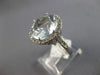 LARGE 5.66CT DIAMOND & AAA AQUAMARINE 14KT WHITE GOLD ROUND HALO ENGAGEMENT RING
