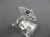WIDE .30CT DIAMOND & AAA SAPPHIRE 18KT WHITE GOLD PRINCESS & ROUND FILIGREE RING