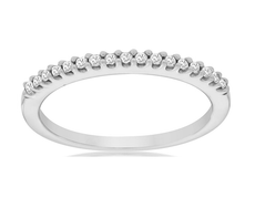 ESTATE .17CT DIAMOND 14KT WHITE GOLD 3D SHARED PRONG WEDDING ANNIVERSARY RING