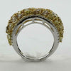 4.25CT MULTI COLOR DIAMOND 18KT 2 TONE GOLD 3D MULTI SHAPE INFINITY CLUSTER RING