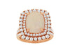 4.20CT DIAMOND & AAA OPAL 14KT ROSE GOLD CUSHION & ROUND SQUARE DOUBLE HALO RING