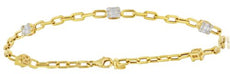 .61CT DIAMOND 18KT YELLOW GOLD ROUND & BAGUETTE SQUARE BY THE YARD LOVE BRACELET
