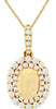 .89CT DIAMOND & AAA OPAL 14KT YELLOW GOLD OVAL & ROUND FLOWER FLOATING PENDANT
