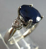 LARGE 6.57CT DIAMOND & AAA SAPPHIRE 14KT WHITE GOLD OVAL ENGAGEMENT RING 27584