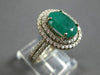 3.70CT DIAMOND & AAA EMERALD 14K WHITE GOLD 3D OVAL & ROUND HALO ENGAGEMENT RING