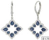 2.69CT DIAMOND 14KT WHITE GOLD 3D PEAR SHAPE & ROUND FLORAL SQUARE FUN EARRINGS