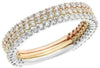 1.02CT DIAMOND 18KT TRI COLOR GOLD 3D 3/4TH ETERNITY STACKABLE ANNIVERSARY RING