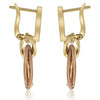 .67CT DIAMOND 18K ROSE & YELLOW GOLD CIRCULAR TRINITY HORSESHOE HANGING EARRINGS