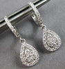 .66CT DIAMOND 14KT WHITE GOLD CLASSIC CLUSTER TEAR DROP HUGGIE HANGING EARRINGS