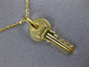 ESTATE 14KT YELLOW GOLD 3D KEY TO YOUR HEART FLOATING PENDANT #25083